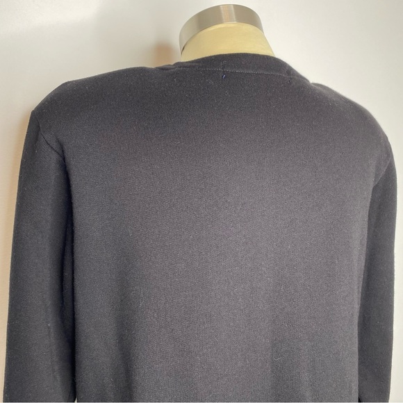 Karen Scott Cotton Rich Vintage Black Christmas Cardigan Sweater - Picture 5 of 13